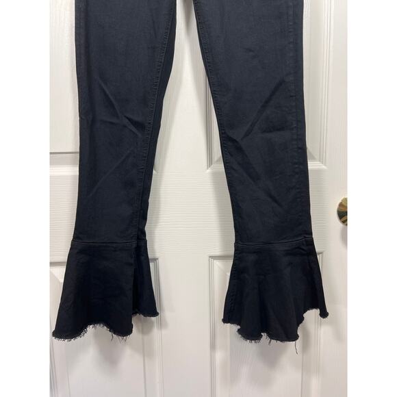 Mother Denim The Cha Cha Fray Jeans Black Not Guilty Capsule Vacation Flare Easy - Picture 4 of 13